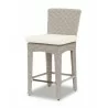 Manhattan Counter Stool in Linen Canvas w/ Self Welt - Front Side Angle - Manhattan Counter Stool in Linen Canvas w/ Self Welt - Front Side Angle