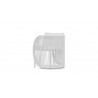 Azzurro Kamari Dining Chair With Matte White Aluminum and White Mist All-Weather Texteline Rope - Back Angle