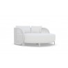 Azzurro Kamari Day Bed With Matte White Aluminum Frame And White Mist All-Weather Texteline Rope - Angled