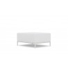 Azzurro Living Kamari Ottoman With Matte White Aluminum Frame And White Mist All-Weather Texteline Rope - Angled