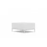 Azzurro Living Kamari Ottoman With Matte White Aluminum Frame And White Mist All-Weather Texteline Rope - Angled - Azzurro Living Kamari Ottoman With Matte White Aluminum Frame And White Mist All-Weather Texteline Rope - Angled