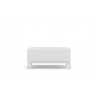 Azzurro Living Kamari Ottoman With Matte White Aluminum Frame And White Mist All-Weather Texteline Rope - Front