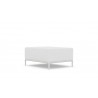 Azzurro Living Kamari Ottoman With Matte White Aluminum Frame And White Mist All-Weather Texteline Rope - Angled View