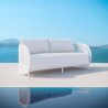 Azzurro Kamari 3 Seat Sofa With Matte White Aluminum Frame And White Mist All-Weather Texteline Rope - Lifestyle