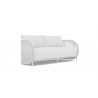 Azzurro Kamari 3 Seat Sofa With Matte White Aluminum Frame And White Mist All-Weather Texteline Rope - Angled