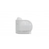 Azzurro Kamari 3 Seat Sofa With Matte White Aluminum Frame And White Mist All-Weather Texteline Rope - Side