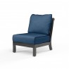 Monterey Armless Club in Spectrum Indigo w/ Self Welt - Front Side Angle