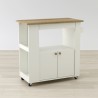 Anderson Teak Aston 33.5" Kitchen Cart - Angled and Empty 