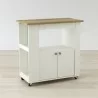Anderson Teak Aston 33.5" Kitchen Cart - Angled and Empty  - Anderson Teak Aston 33.5" Kitchen Cart - Angled and Empty 