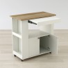 Anderson Teak Aston 33.5" Kitchen Cart - Angled with Opened Drawer