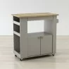 Anderson Teak Astor 35" Kitchen Cart - Right Angle Empty - Anderson Teak Astor 35" Kitchen Cart - Right Angle Empty