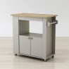 Anderson Teak Astor 35" Kitchen Cart - Angled and Empty