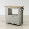 Anderson Teak Astor 35" Kitchen Cart - Angled and Empty - Anderson Teak Astor 35" Kitchen Cart - Angled and Empty