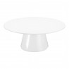 Moe's Home Collection Otago Oval Coffee Table in White - Front Top Angle