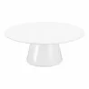 Moe's Home Collection Otago Oval Coffee Table in White - Front Top Angle - Moe's Home Collection Otago Oval Coffee Table in White - Front Top Angle