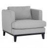 Sunpan Kaius Armchair in Limelight Silver - Front Side Angle