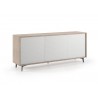 Casabianca LENOX Buffet-server In Light Oak Melamine Frame With White Pattern Melamine Doors 