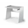 Casabianca MARCO Office Desk In White Wood Grain And Light Gray Concrete Melamine - Angled - Casabianca MARCO Office Desk In White Wood Grain And Light Gray Concrete Melamine - Angled