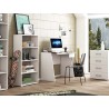 Casabianca MARCO Office Desk In White Wood Grain And Light Gray Concrete Melamine - Lifestyle 1