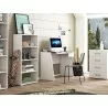 Casabianca MARCO Office Desk In White Wood Grain And Light Gray Concrete Melamine - Lifestyle 1 - Casabianca MARCO Office Desk In White Wood Grain And Light Gray Concrete Melamine - Lifestyle 1
