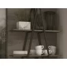 Casabianca ACE Bookcase In Walnut With Matte Chromed Metal Frame - Shelf Lifestyle 3 - Casabianca ACE Bookcase In Walnut With Matte Chromed Metal Frame - Shelf Lifestyle 3