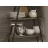 Casabianca ACE Bookcase In Walnut With Matte Chromed Metal Frame - Shelf Lifestyle - Casabianca ACE Bookcase In Walnut With Matte Chromed Metal Frame - Shelf Lifestyle