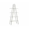 Casabianca ACE Bookcase In Matte White With Matte Black Metal Frame - Angled - Casabianca ACE Bookcase In Matte White With Matte Black Metal Frame - Angled