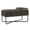 Casabianca ACE Bench In Dark Brown With Black Painted Base With Dark Oak Tray - Angled