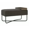 Casabianca ACE Bench In Dark Brown With Black Painted Base With Dark Oak Tray - Angled - Casabianca ACE Bench In Dark Brown With Black Painted Base With Dark Oak Tray - Angled