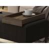 Casabianca ACE Bench In Dark Brown With Black Painted Base With Dark Oak Tray - Edge Close-up
