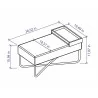 Casabianca ACE Bench In Dark Brown With Black Painted Base With Dark Oak Tray - DImensions - Casabianca ACE Bench In Dark Brown With Black Painted Base With Dark Oak Tray - DImensions
