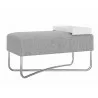 Casabianca ACE Bench In Light Gray With Black Painted Base With Dark Oak Tray - Side - Casabianca ACE Bench In Light Gray With Black Painted Base With Dark Oak Tray - Side