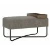 Casabianca ACE Bench In Mocha With Black Painted Base With Dark Oak Tray - Side Angle - Casabianca ACE Bench In Mocha With Black Painted Base With Dark Oak Tray - Side Angle