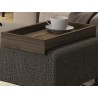 Casabianca ACE Bench In Mocha With Black Painted Base With Dark Oak Tray - Edge Close-up