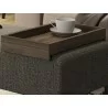 Casabianca ACE Bench In Mocha With Black Painted Base With Dark Oak Tray - Edge Close-up - Casabianca ACE Bench In Mocha With Black Painted Base With Dark Oak Tray - Edge Close-up