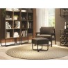 Casabianca ACE Bench In Dark Brown Fabric With Black Painted Base - Lifestyle