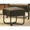 Casabianca ACE Bench In Dark Brown Fabric With Black Painted Base - Lifestyle Close-up - Casabianca ACE Bench In Dark Brown Fabric With Black Painted Base - Lifestyle Close-up