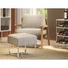 Casabianca ACE Bench In Light Gray Fabric With Black Painted Base - Lifestyle