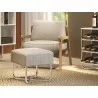 Casabianca ACE Bench In Light Gray Fabric With Black Painted Base - Lifestyle - Casabianca ACE Bench In Light Gray Fabric With Black Painted Base - Lifestyle