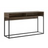Casabianca NOA Console Table In Dark Brown Oak With Black Painted Metal Frame - Angled