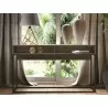 Casabianca NOA Console Table In Dark Brown Oak With Black Painted Metal Frame - Lifestyle - Casabianca NOA Console Table In Dark Brown Oak With Black Painted Metal Frame - Lifestyle