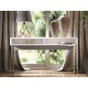 Casabianca NOA Console Table In Matte White With Chromed Metal Frame - Lifestyle