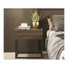 Casabianca NOA Nightstand In Dark Brown Oak Melamine With Black Painted Metal Frame - Liestyle - Casabianca NOA Nightstand In Dark Brown Oak Melamine With Black Painted Metal Frame - Liestyle