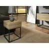 Casabianca NOA Nightstand In Oak Melamine With Black Painted Metal Frame - Lifestyle 2 - Casabianca NOA Nightstand In Oak Melamine With Black Painted Metal Frame - Lifestyle 2