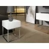 Casabianca NOA Nightstand In Matte White With Chromed Metal Frame - Lifestyle 3 - Casabianca NOA Nightstand In Matte White With Chromed Metal Frame - Lifestyle 3