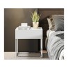 Casabianca NOA Nightstand In Matte White With Chromed Metal Frame - Lifestyle 2