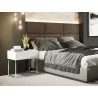 Casabianca NOA Nightstand In Matte White With Chromed Metal Frame - Lifestyle - Casabianca NOA Nightstand In Matte White With Chromed Metal Frame - Lifestyle