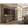 Noa Tall Entertainment Center In Dark Brown Oak Melamine With Black Painted Metal Frame - Lifestyle