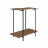 Casabianca PEAK End Table In Walnut Melamine With Black Painted Metal Frame - Angled