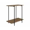 Casabianca PEAK End Table In Walnut Melamine With Black Painted Metal Frame - Angled - Casabianca PEAK End Table In Walnut Melamine With Black Painted Metal Frame - Angled